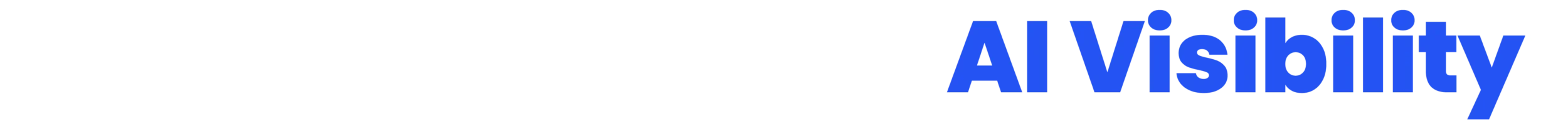 Podcast-Powered AI Visibility™ Blue and White Horizontal Logo